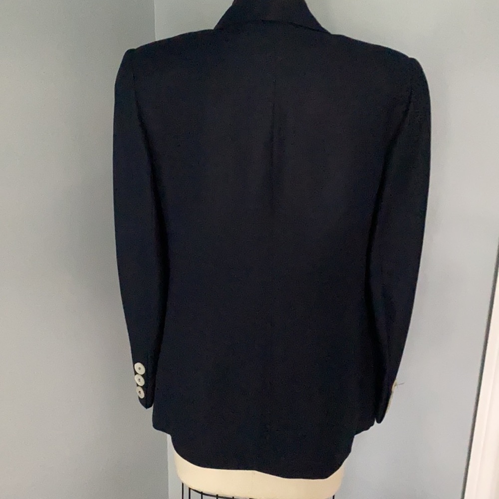 Vintage Navy Linen Blazer - Picture 3 of 5